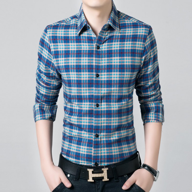 Plaid slim fit shirt